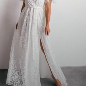 Baltic Born Marseille White Embossed Maxi Dress